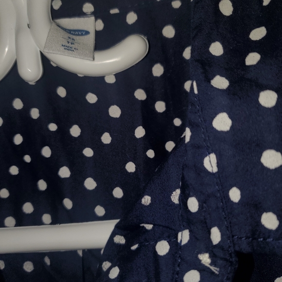 Old Navy Blue Polka Dot Front Tie Shirt NWOT - Picture 4 of 7